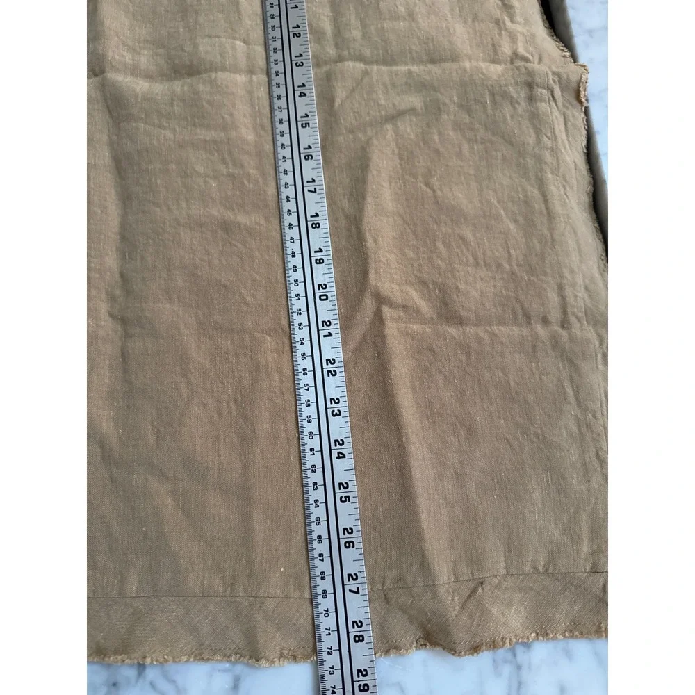 Pottery Barn Belgian Flax Linen Fringe Ruffle Euro Sham Tumbleweed Tan 26x26